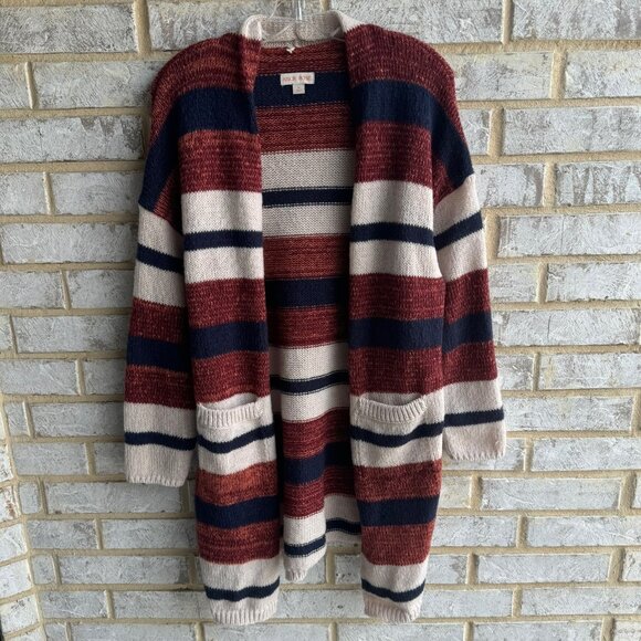 Knox Rose Sweaters - Knox Rose Multicolor Striped Cardigan